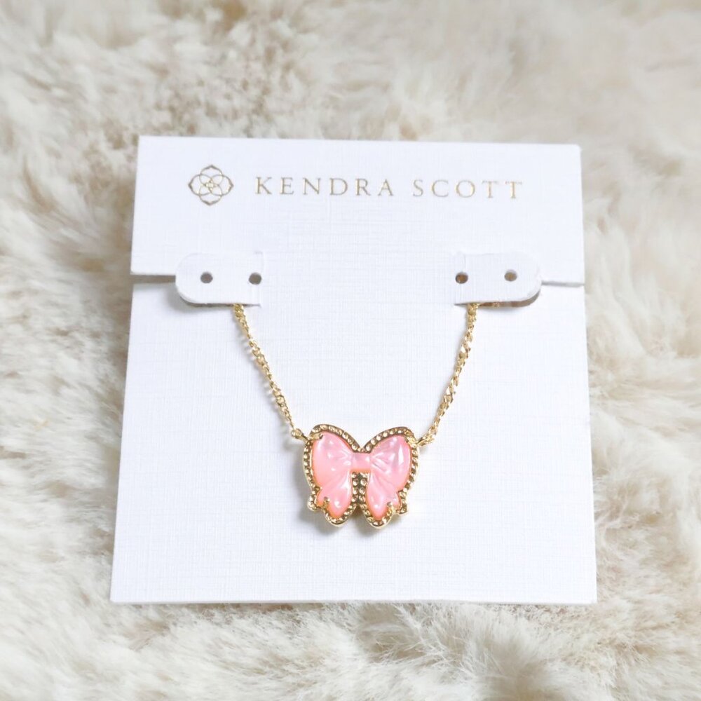 Kendra Scott Haley Bow Gold Blush Mother-of-Pearl Necklace